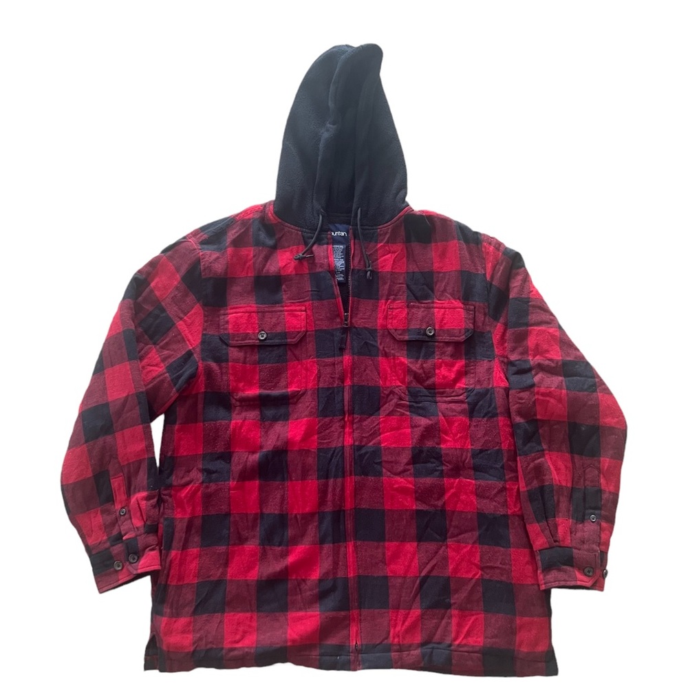 Puritan Flannel Plaid Fleece Hooded Jacket  XL